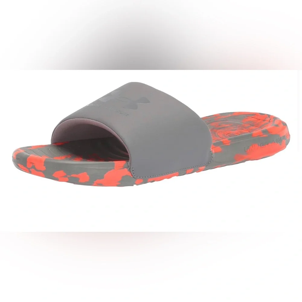 Under Armour Slides in Orange and Gray